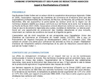 CONSULTATION POUR LA REALISATION D’ANALYSES DE L’EMPREINTE CARBONE D’ENTREPRISES ET DES PLANS DE REDUCTIONS ASSOCIES